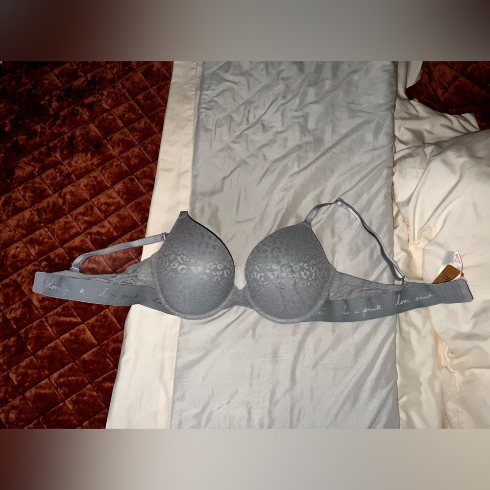 Blue PINK bra with cheetah imprint. NWT never worn!